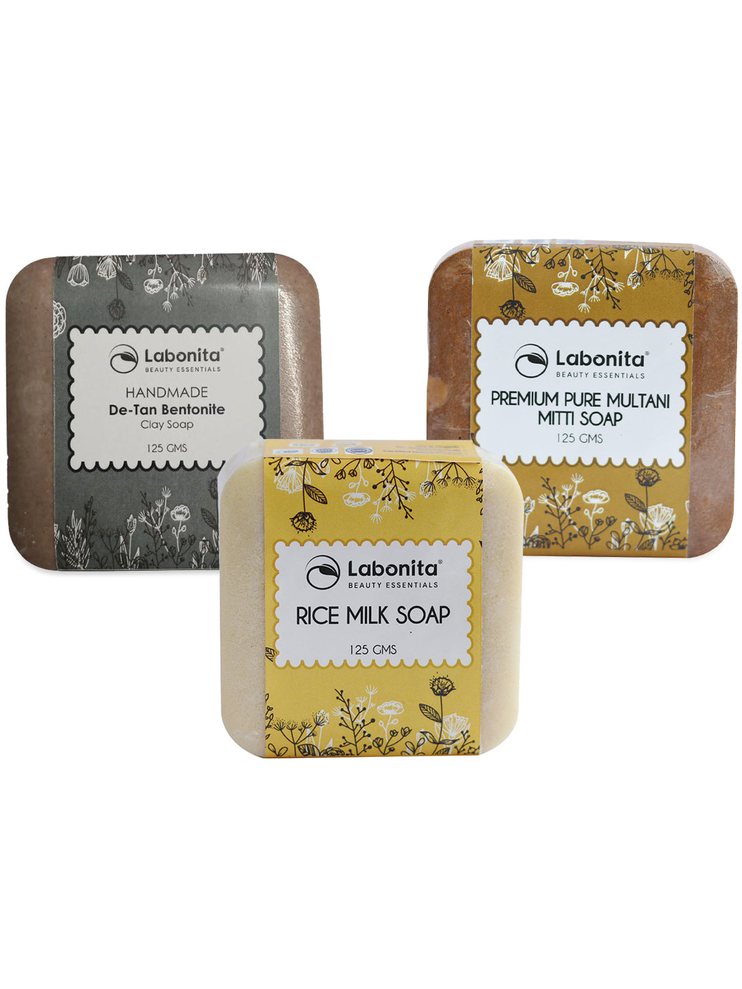 De-tan & Skin Lightening Soap Combo Pack of De-Tan Bentonite, Multani Mitti, Rice Milk Soap