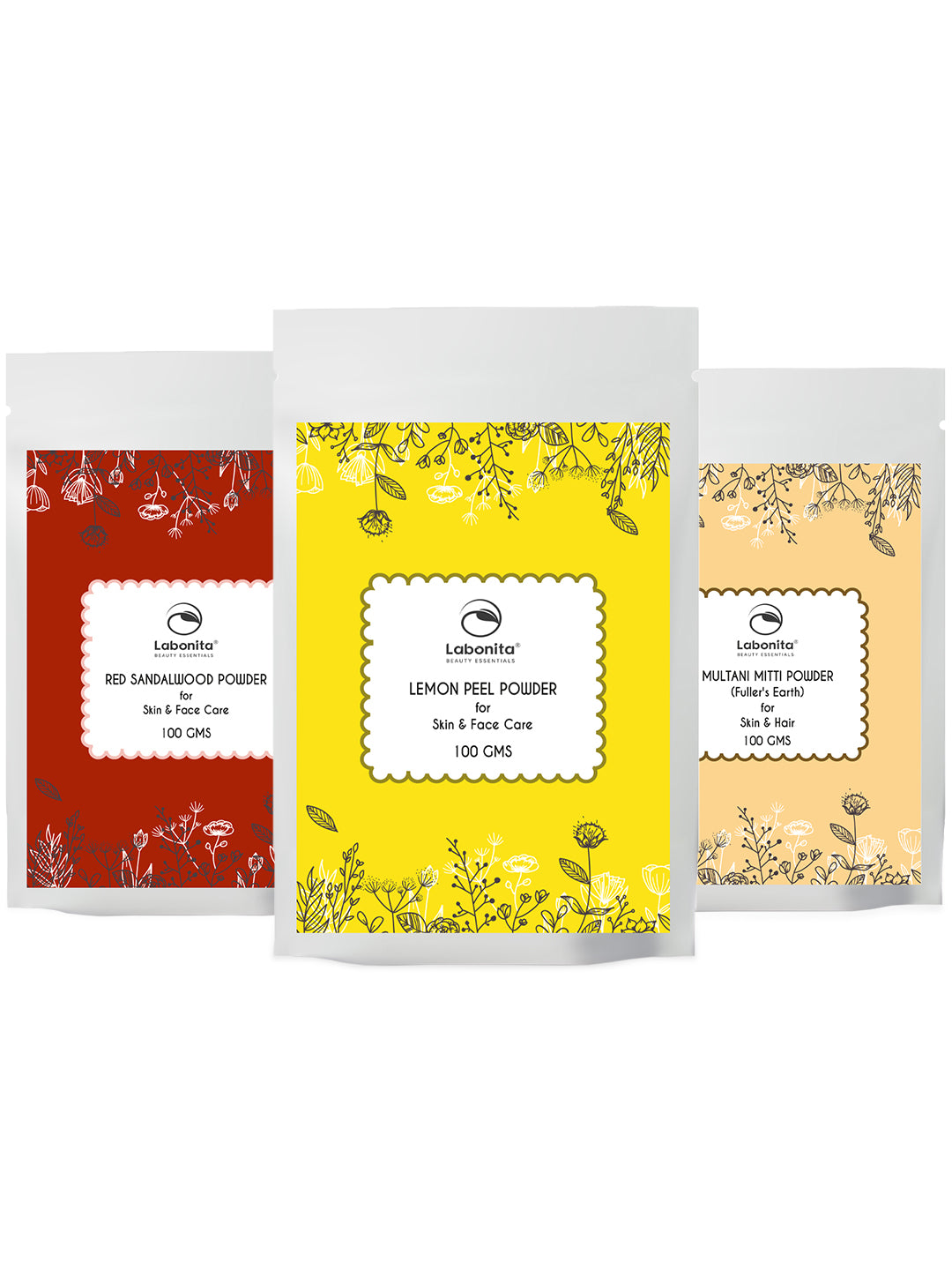 Combo Pack of Red Sandalwood, Lemon Peel and Multani Mitti Powder For Pigmentation Skin