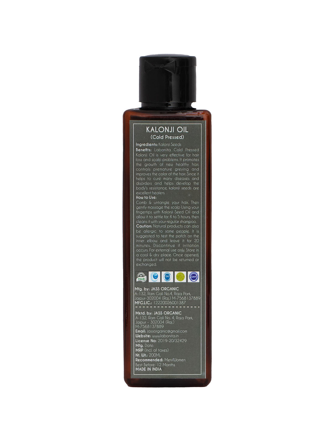 Cold Pressed Kalonji Oil For Premature Grey Hair & Regrowth