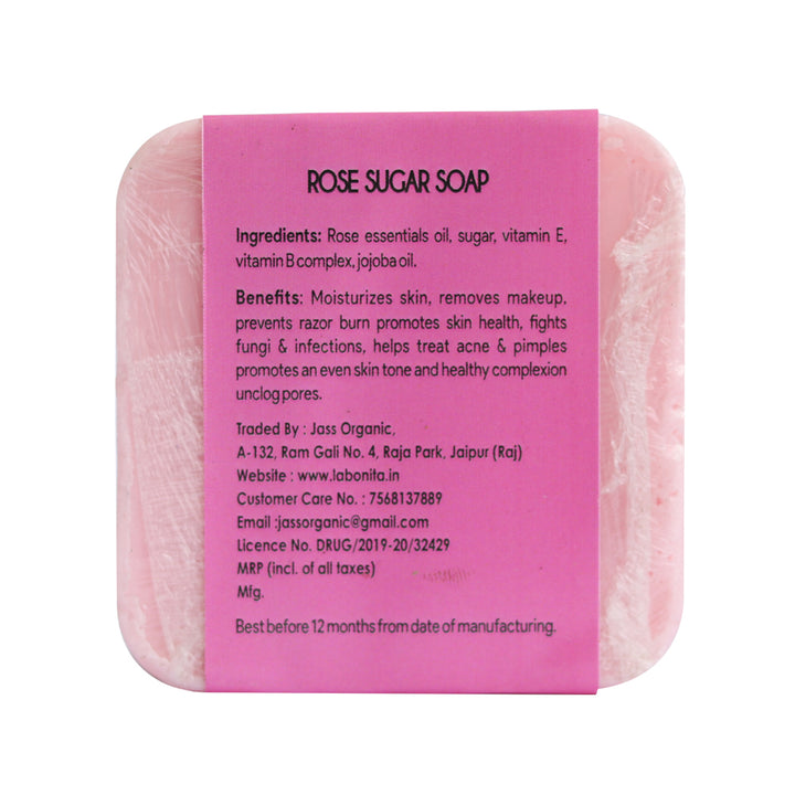 Rose Sugar Soap For Skin Whitening, Deep Cleansing,Refreshing & Exfoliation Soap All Type Skin (FACE&BODY)