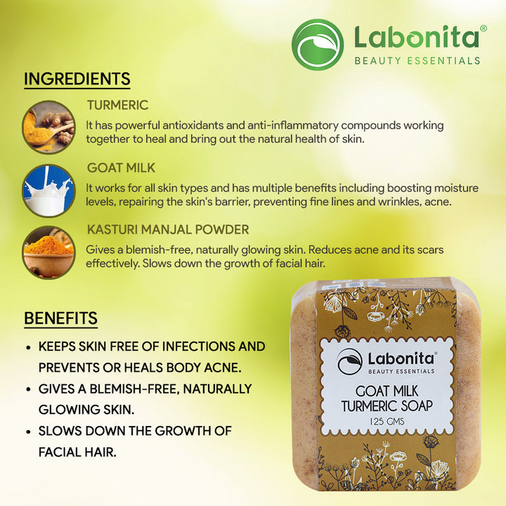 Goatmilk Turmeric Soap For Anti-Acne & Pimples (OILY TO COMBINATION SKIN ( FACE&BODY)