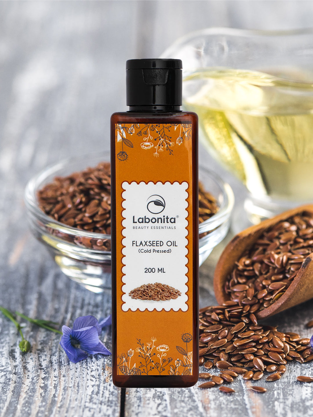 Cold Pressed Flaxseed Oil For Breast-tightening & Hair Growth With Omega 3 & Vitamin E