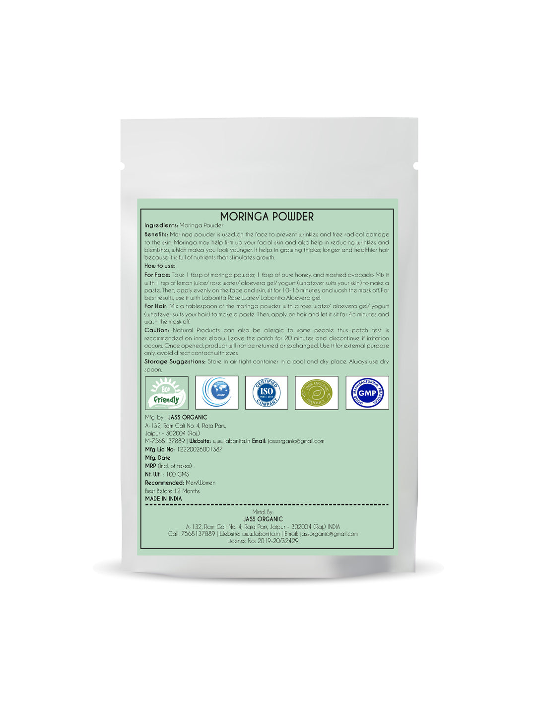 Pure Organic  Moringa Powder